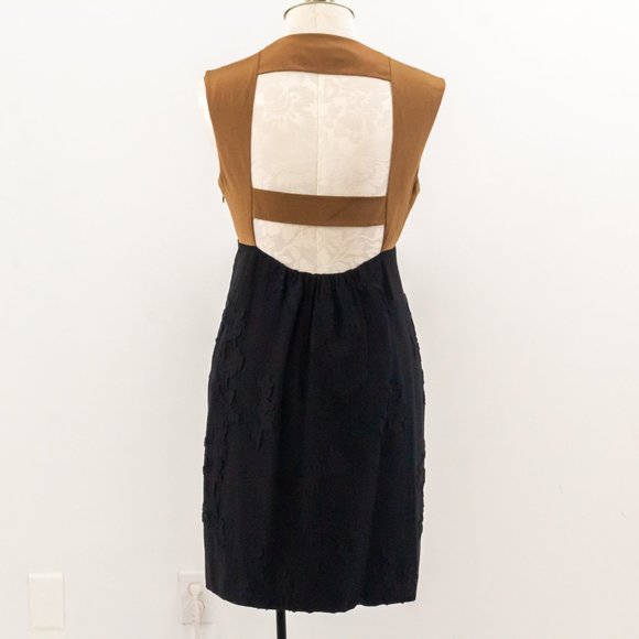 Tibi 8 Silk Colorblock Mini Dress Sheath Black LBD - Picture 6 of 11